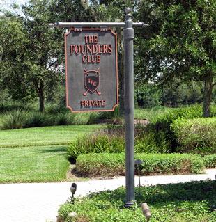 country club entrance sign