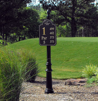 cast aluminum golf sign