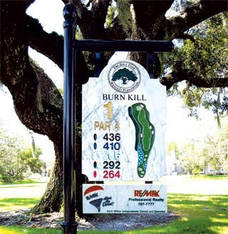 granite golf sign