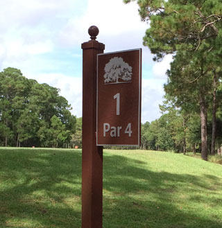 cast aluminum golf signs