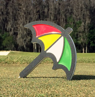 routed plastic tee marker