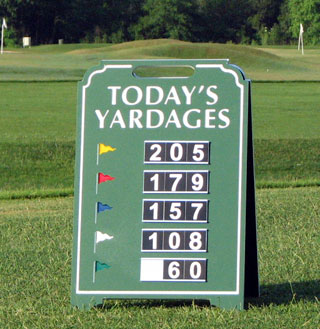 golf yardage easel