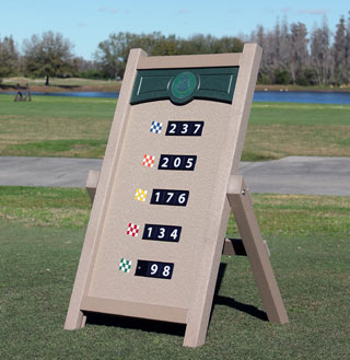 golf yardage sign